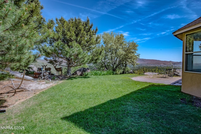 6 Canyon Dr, Carson City, NV 89703 - view of grassy yard featuring a patio area and a mountain view