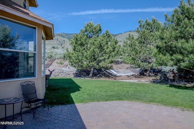 6 Canyon Dr, Carson City, NV 89703 - view of green lawn featuring a mountain view and a patio