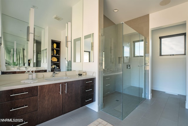 310 James Canyon Loop, Genoa, NV 89411 - full bath featuring a shower stall, vanity, tile patterned floors, and baseboards