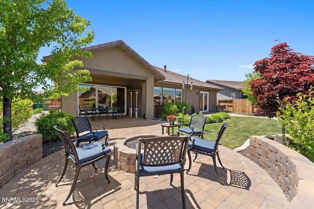 9822 Dyevera Ln, Reno, NV 89521 - view of patio / terrace featuring a fire pit