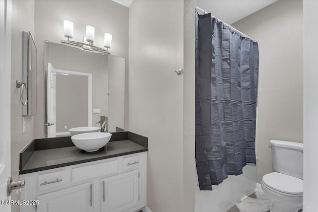 900 S Meadows Pkwy Unit 5222, Reno, NV 89521 - full bath featuring marble finish floors, vanity, toilet, a shower with shower curtain, and baseboards