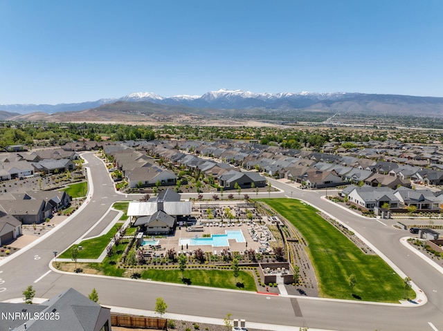 3060 Feathertop Dr, Reno, NV 89521 - aerial perspective of suburban area featuring mountains and a pool