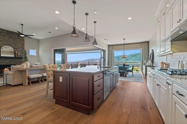 9220 Wild Skies Ct, Reno, NV 89523 - kitchen featuring white cabinets, stainless steel appliances, a sink, hardwood / wood-style flooring, and recessed lighting