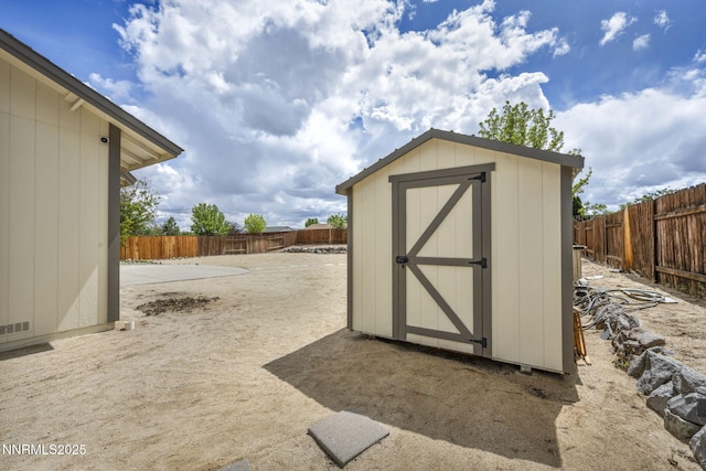 1458 Rosy Finch Dr, Sparks, NV 89441 - view of shed featuring a fenced backyard