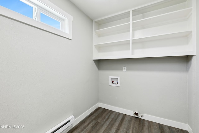 495 Margrave Dr, Reno, NV 89502 - laundry area with hookup for a washing machine, dark wood-style floors, and baseboards