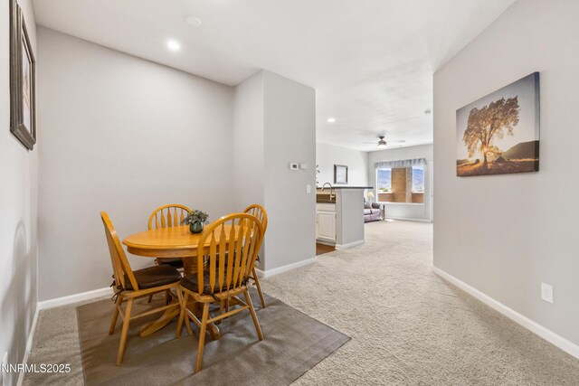 900 S Meadows Pkwy Unit 3922, Reno, NV 89521 - dining area featuring carpet flooring, baseboards, recessed lighting, and ceiling fan