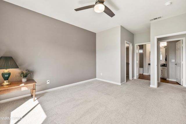 900 S Meadows Pkwy Unit 3922, Reno, NV 89521 - unfurnished bedroom with light colored carpet, baseboards, and a ceiling fan
