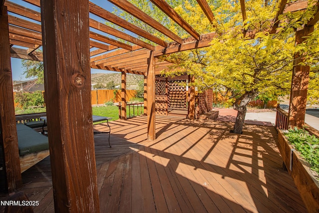 9100 Wigwam Way, Reno, NV 89506 - wooden deck featuring a pergola and a mountain view