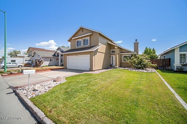 1061 Aimee Ln, Fallon, NV 89406 - view of front of home with a garage and concrete driveway