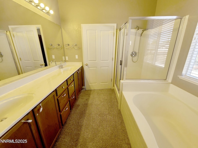 580 Boulder Peak Ct, Sparks, NV 89436 - full bath featuring a shower stall, double vanity, and a garden tub