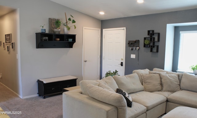 1311 Yellowjacket Ln, Gardnerville, NV 89460 - living area with light colored carpet, recessed lighting, and baseboards