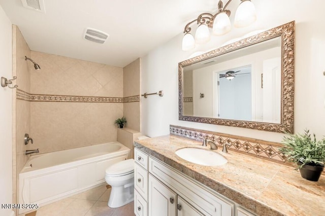 14200 Wild Quail Ct, Reno, NV 89511 - full bath featuring toilet, vanity, tile patterned floors, and shower / bath combination
