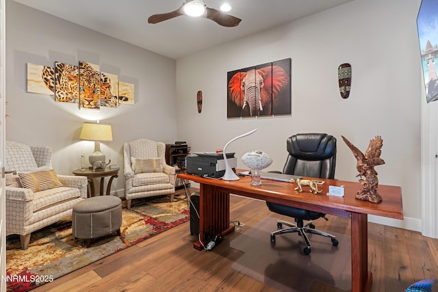 4069 Whispering Pine Loop, Reno, NV 89519 - office space featuring ceiling fan, wood finished floors, and baseboards