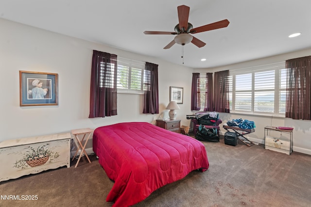 1184 Stephanie Way, Minden, NV 89423 - carpeted bedroom featuring recessed lighting, baseboards, and a ceiling fan