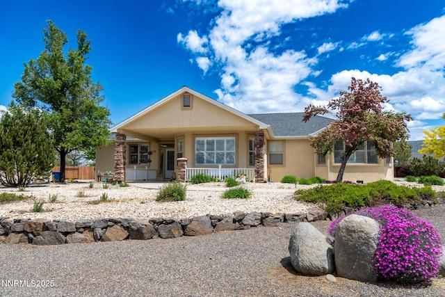 1184 Stephanie Way, Minden, NV 89423 - view of front of property with stucco siding and covered porch
