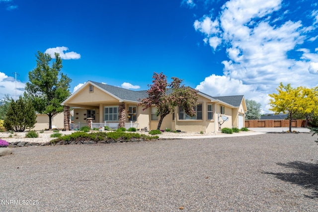1184 Stephanie Way, Minden, NV 89423 - ranch-style house featuring covered porch and stucco siding