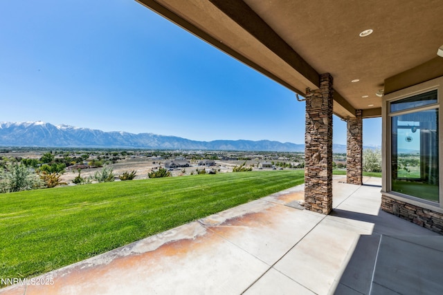 1103 Cortez Ln, Gardnerville, NV 89410 - view of patio / terrace featuring a mountain view