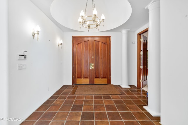390 Sylvan Ct, Verdi, NV 89439 - entrance foyer featuring a chandelier and ornate columns