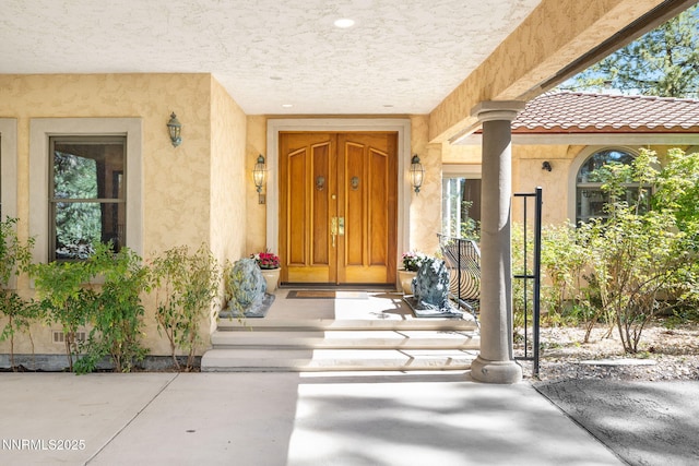 390 Sylvan Ct, Verdi, NV 89439 - doorway to property featuring stucco siding and a tile roof