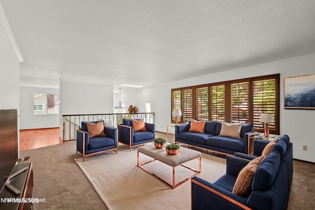 5 Ute Ct, Zephyr Cove, NV 89448 - carpeted living room featuring crown molding