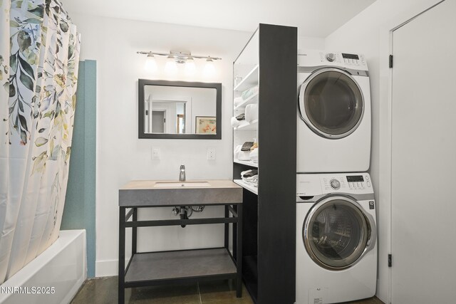736 Kelly Dr, Incline Village, NV 89451 - laundry room with stacked washer / drying machine
