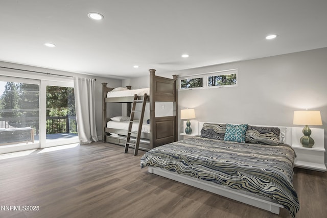 736 Kelly Dr, Incline Village, NV 89451 - bedroom with access to outside, multiple windows, recessed lighting, and wood finished floors