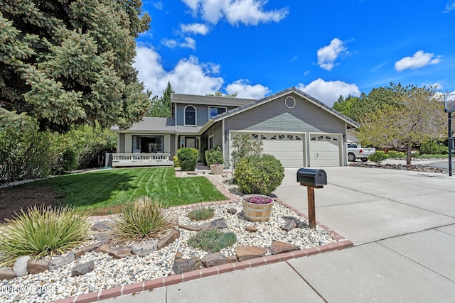 1626 Spring View Ct, Sparks, NV 89436 - traditional-style home featuring an attached garage, concrete driveway, a front lawn, and a porch