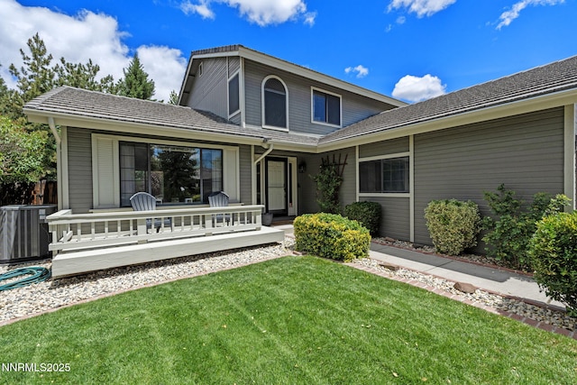 1626 Spring View Ct, Sparks, NV 89436 - rear view of house with central AC unit and a deck