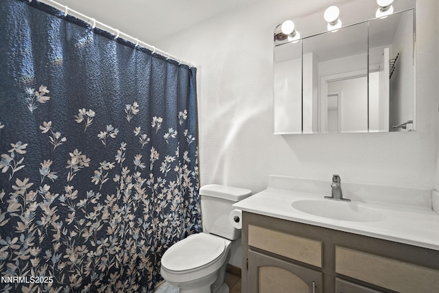 4840 Gentry Ln, Carson City, NV 89701 - bathroom with toilet, vanity, and a shower with shower curtain