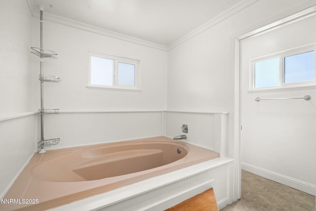1420 Exeter Way, Reno, NV 89503 - full bathroom featuring a garden tub, ornamental molding, and baseboards