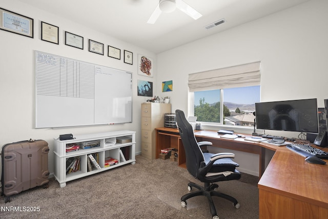 2266 Hayfield Ln, Fernley, NV 89408 - carpeted home office with ceiling fan