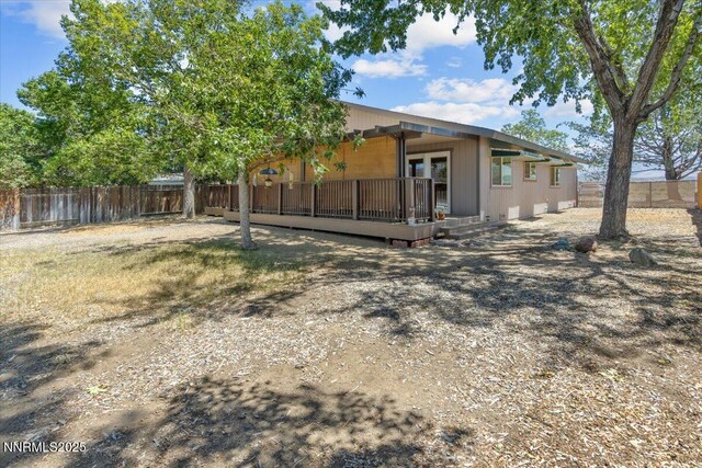 742 Long Valley Rd, Gardnerville, NV 89460 - rear view of house with a deck and french doors