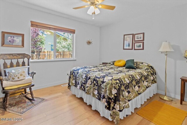 742 Long Valley Rd, Gardnerville, NV 89460 - bedroom with wood finished floors and ceiling fan