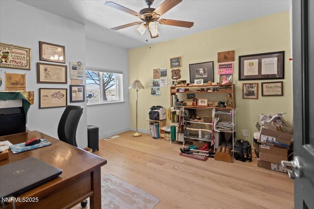 742 Long Valley Rd, Gardnerville, NV 89460 - office area featuring a ceiling fan and wood finished floors