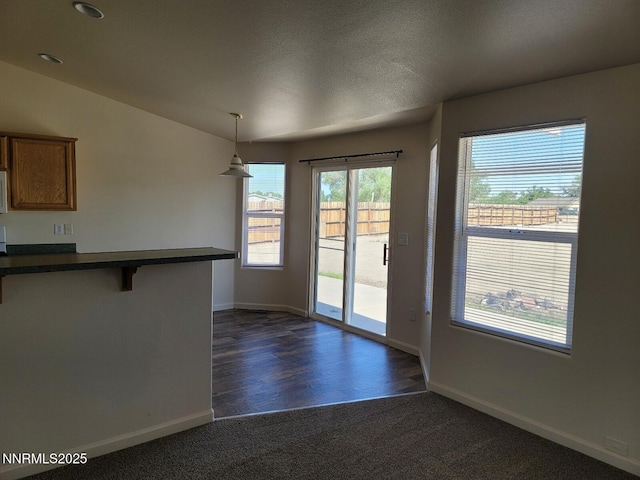 159 Shadow Mountain Dr, Fernley, NV 89408 - unfurnished dining area featuring dark carpet and baseboards