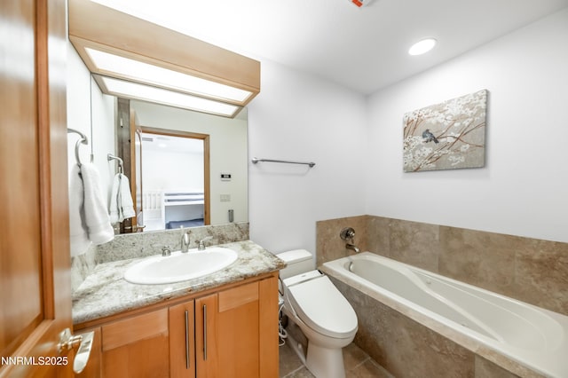 143 Granite Springs Dr, Stateline, NV 89449 - bathroom with a bath, vanity, and toilet