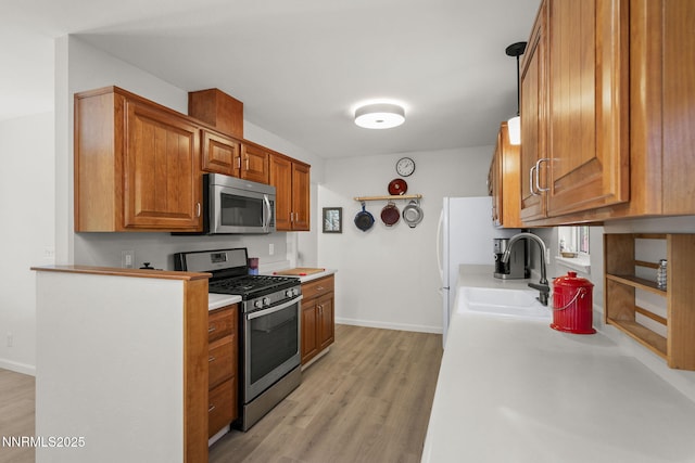 633 Crain St, Carson City, NV 89703 - kitchen featuring stainless steel appliances, a sink, light wood-style flooring, and light countertops