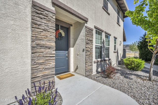 1940 Dark Horse Rd Unit C, Reno, NV 89521 - doorway to property featuring stone siding and stucco siding