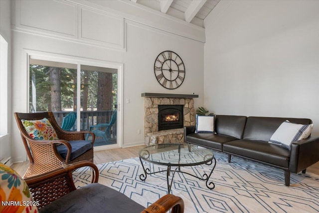 807 Alder Ave Unit 10, Incline Village, NV 89451 - living area featuring light wood finished floors and a stone fireplace