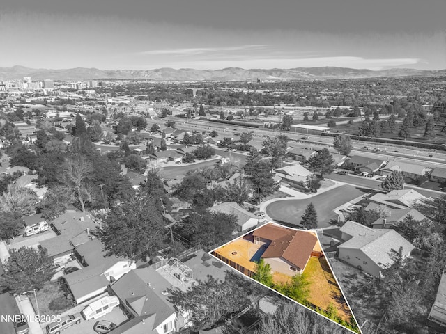583 Marta Way, Reno, NV 89503 - aerial perspective of suburban area featuring property boundaries highlighted and mountains