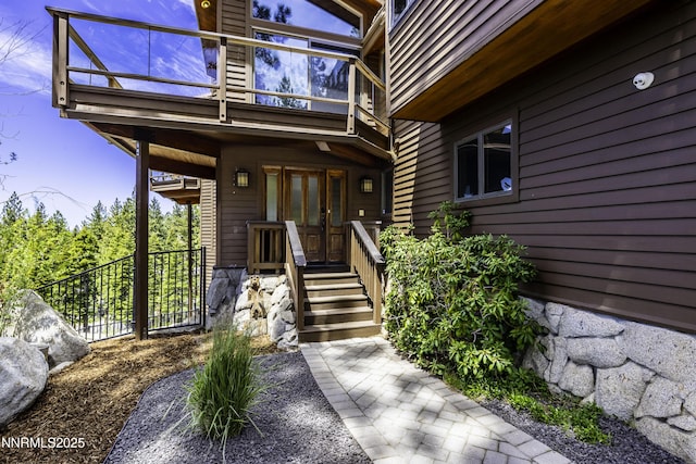 124 Delissa Ct, Stateline, NV 89449 - doorway to property with a balcony and a security system