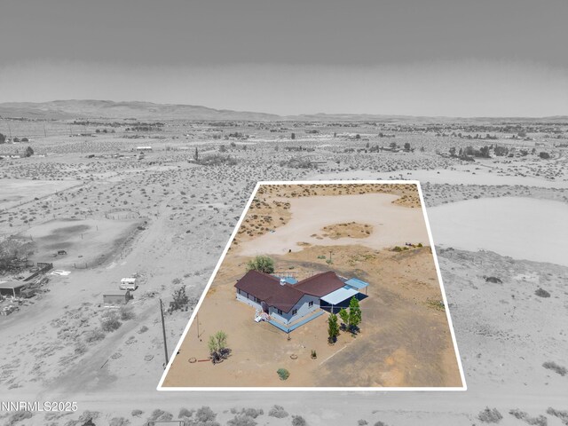1260 Badger St, Silver Springs, NV 89429 - overview of rural landscape featuring property boundaries highlighted, a desert landscape, and mountains