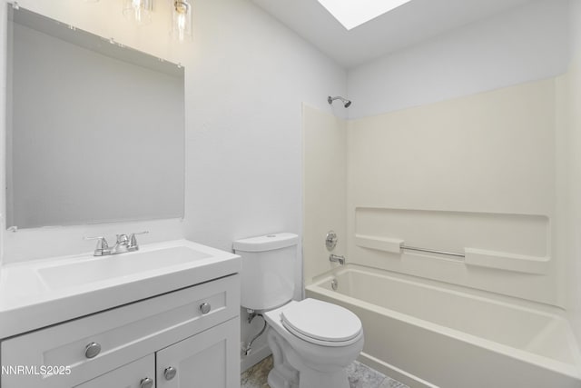 266 River Boat Rd, Dayton, NV 89403 - full bathroom featuring shower / washtub combination, toilet, vanity, and a skylight