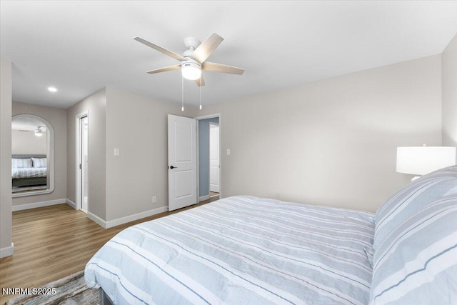 1832 Espee Ct, Sparks, NV 89434 - bedroom with baseboards, wood finished floors, recessed lighting, and ceiling fan