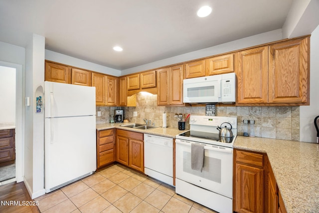 223 Ski Ct # B, Stateline, NV 89449 - kitchen with white appliances, light countertops, backsplash, a sink, and recessed lighting