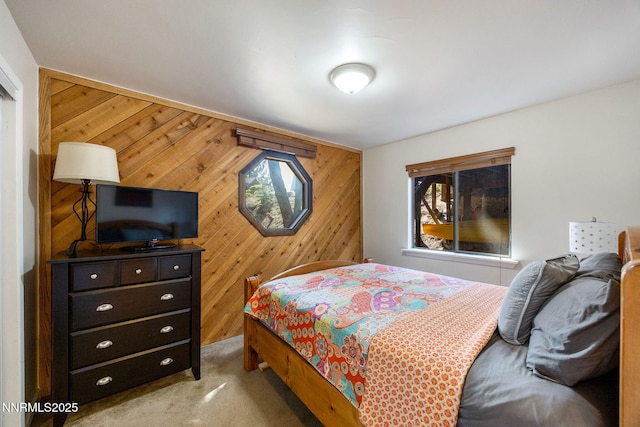 223 Ski Ct # B, Stateline, NV 89449 - bedroom with wood walls and light colored carpet