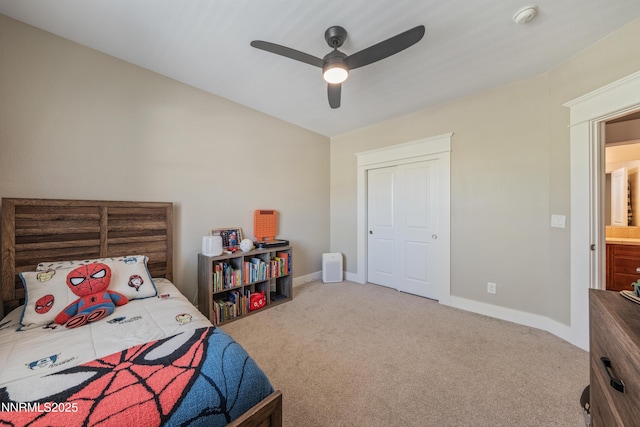 1011 Keystone Ct, Gardnerville, NV 89460 - bedroom featuring carpet flooring, baseboards, and ceiling fan