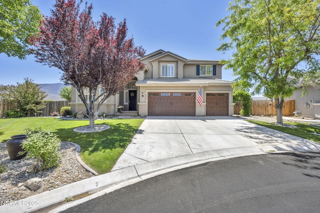 212 Portrush Ct, Dayton, NV 89403 - view of front of property with a garage, stucco siding, and driveway