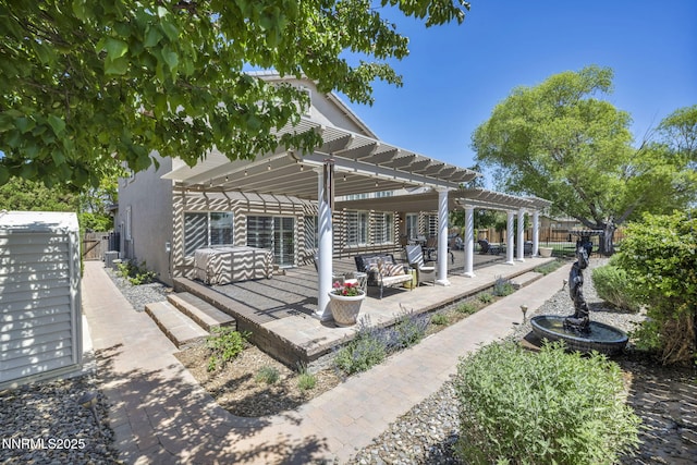 212 Portrush Ct, Dayton, NV 89403 - view of patio / terrace with an outdoor living space and a pergola