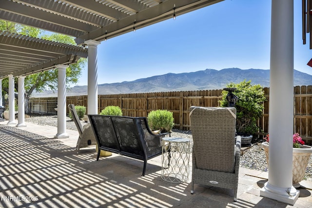 212 Portrush Ct, Dayton, NV 89403 - view of patio / terrace with a pergola and a mountain view